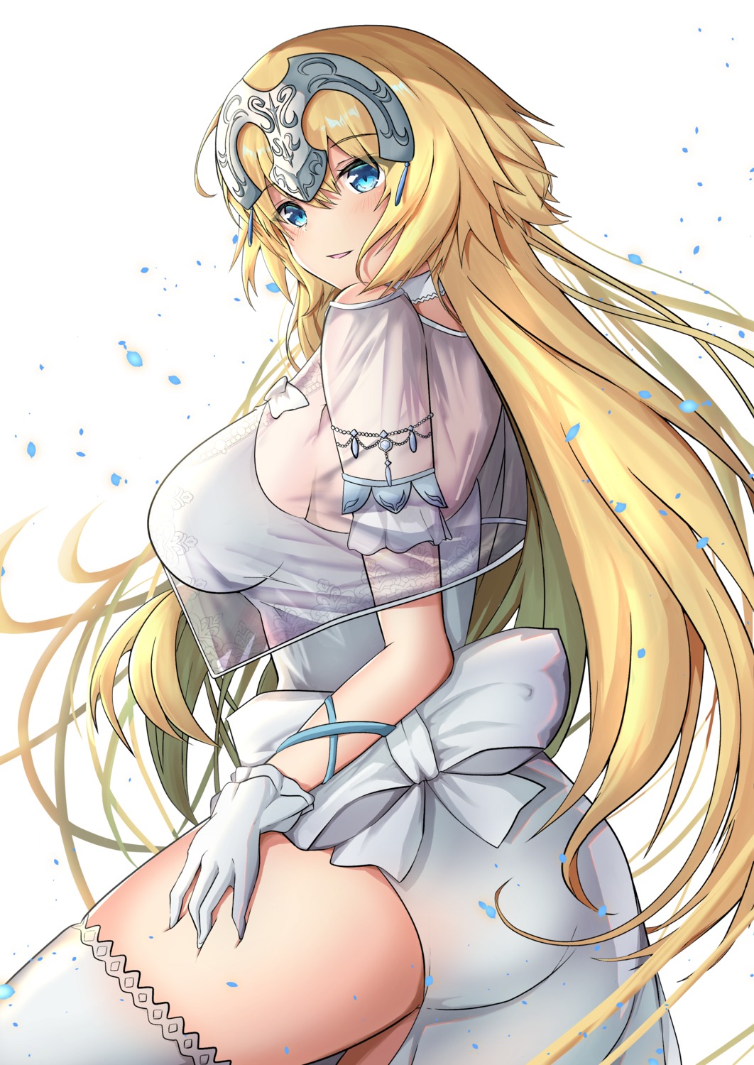 ass dress fate/grand_order jeanne_d'arc jeanne_d'arc_(fate) nuts_(artist) see_through thighhighs