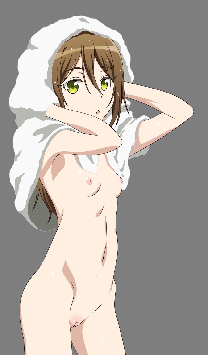 loli naked nikaidou_mari nipples pussy taimadou_gakuen_35_shiken_shoutai towel transparent_png uncensored vector_trace wet