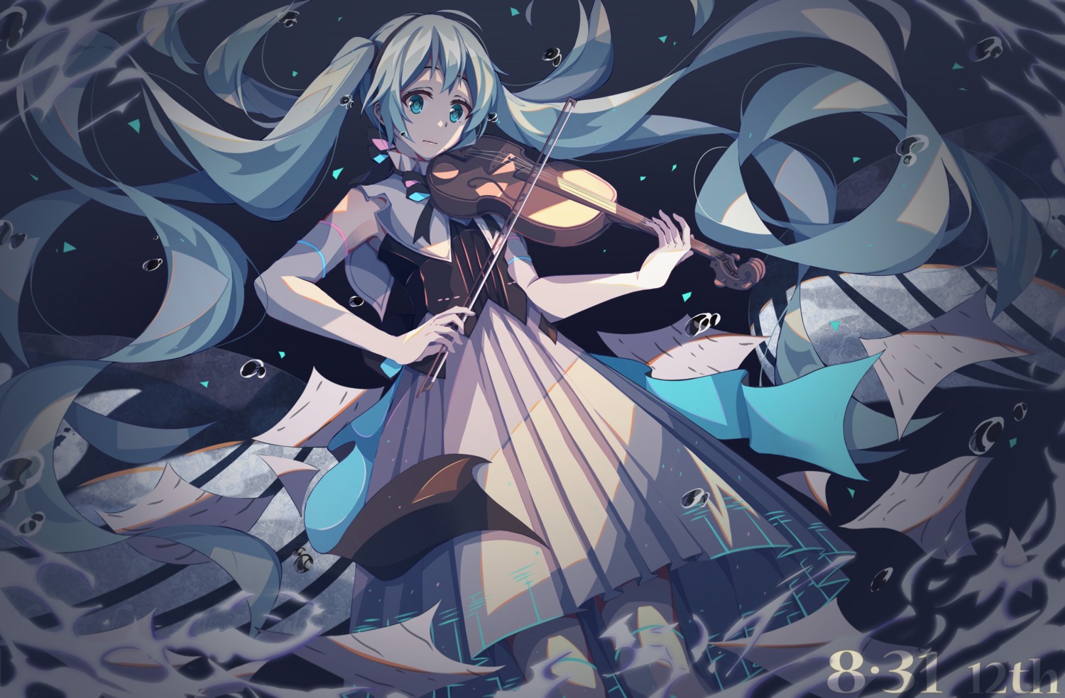 dress hatsune_miku hatsune_miku_symphony qi_zhong_ji vocaloid