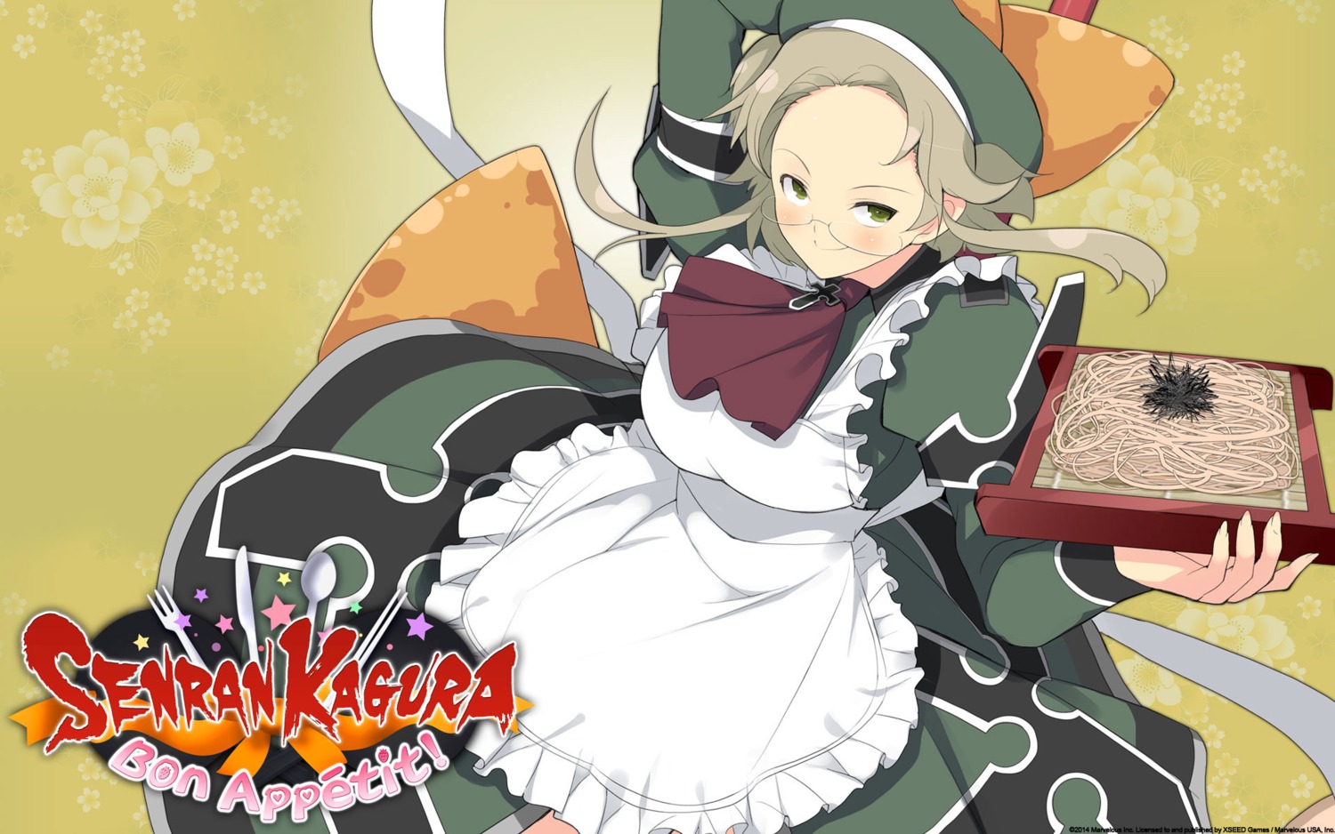 dress imu_(senran_kagura) marvelous_entertainment megane senran_kagura senran_kagura:_bon_appetit uniform wallpaper yaegashi_nan