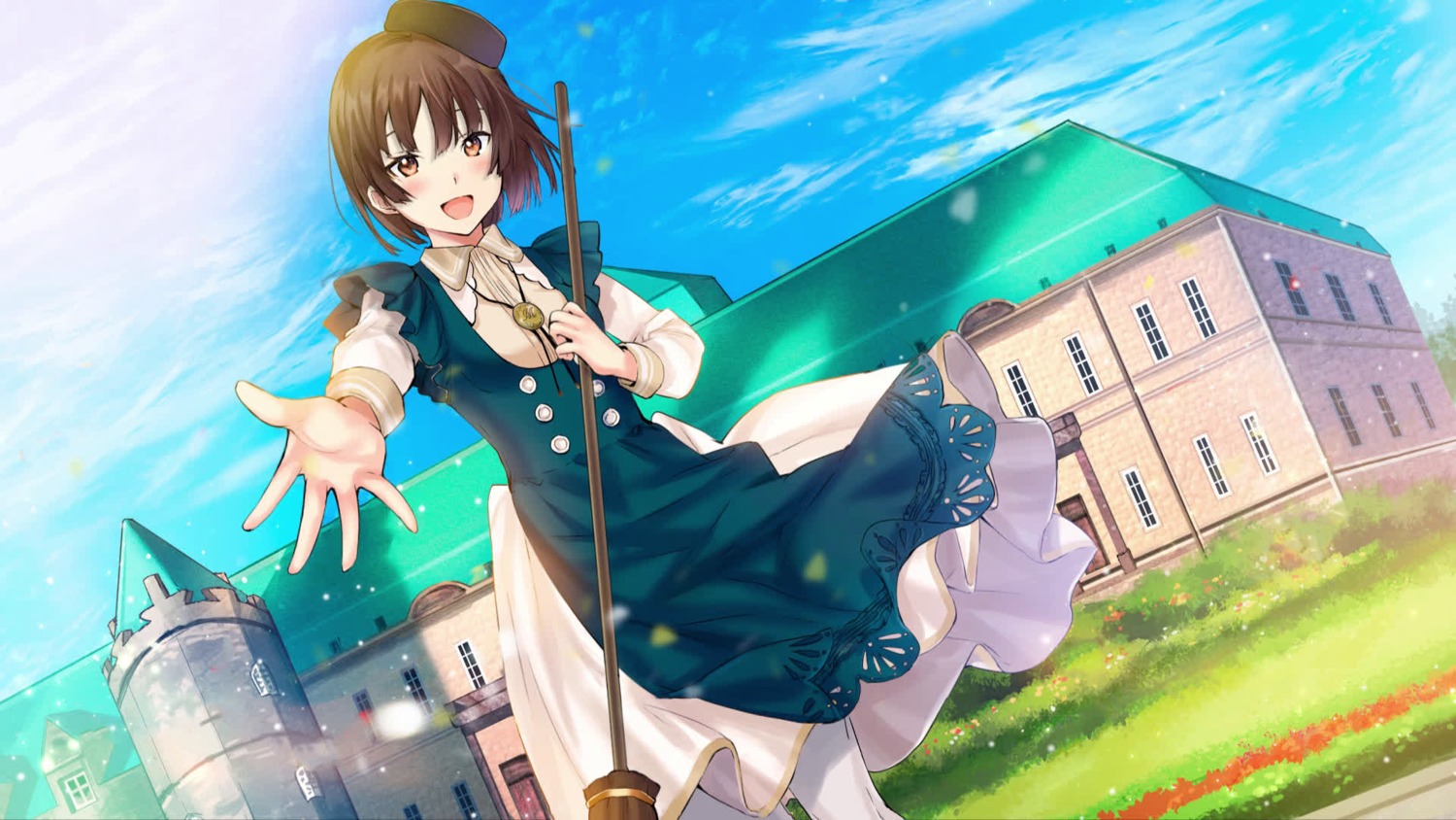 maid minase_fuka_(trisound) skirt_lift tantan trisound wallpaper