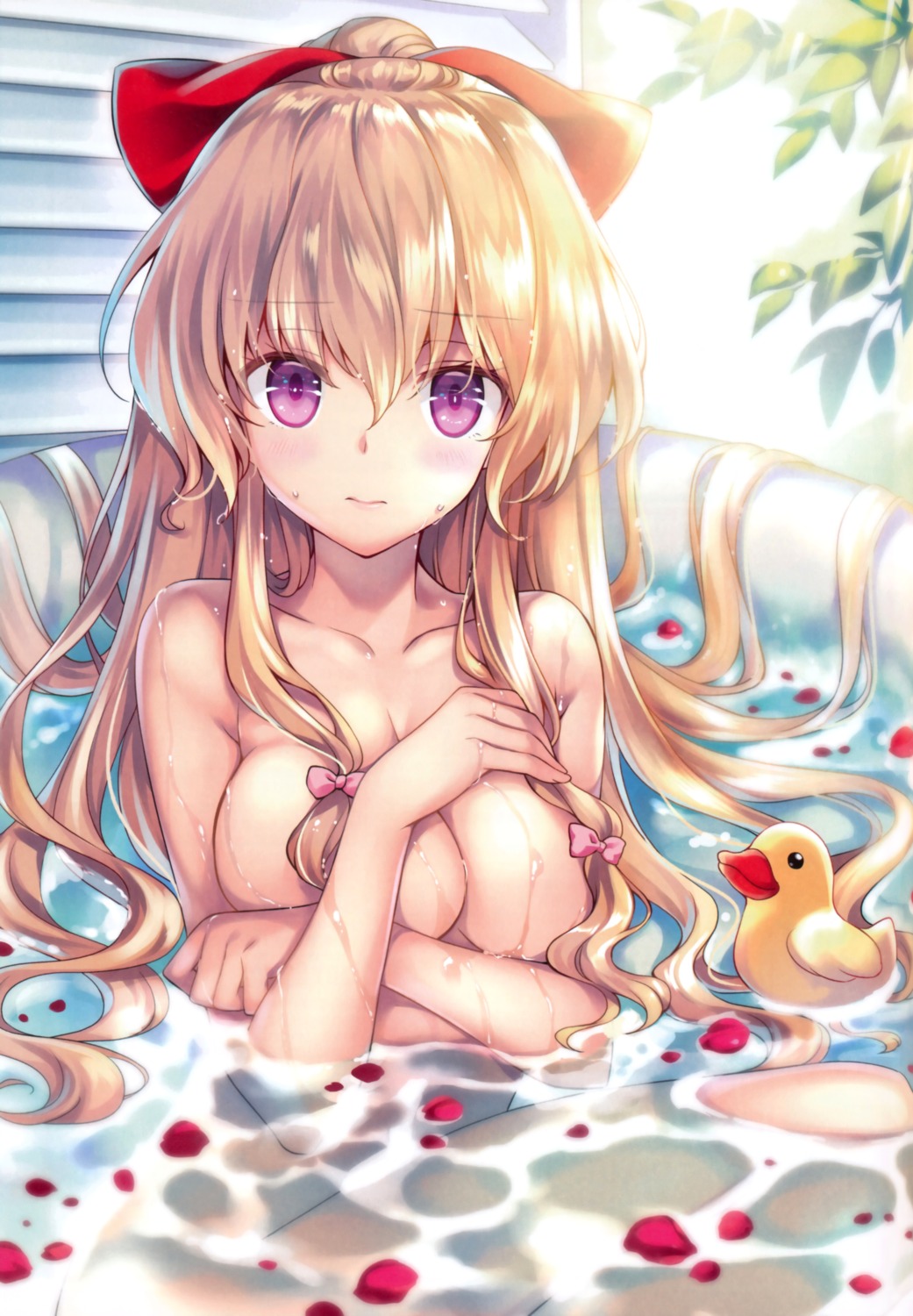 bathing breast_hold esumi_kanata kanojo_wa_totemo_tokeyasui naked rei screening wet