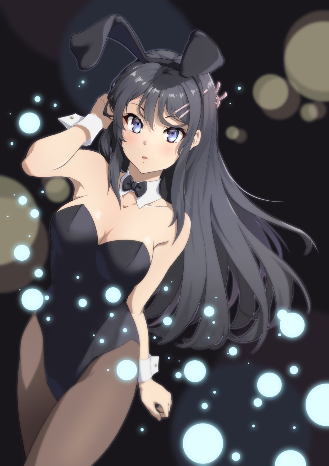 animal_ears bunny_ears bunny_girl cleavage no_bra pantyhose raiz_art_works sakurajima_mai seishun_buta_yarou