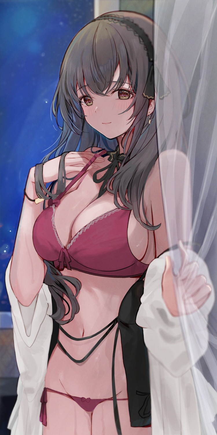 bra open_shirt pantsu string_panties tomura2maru