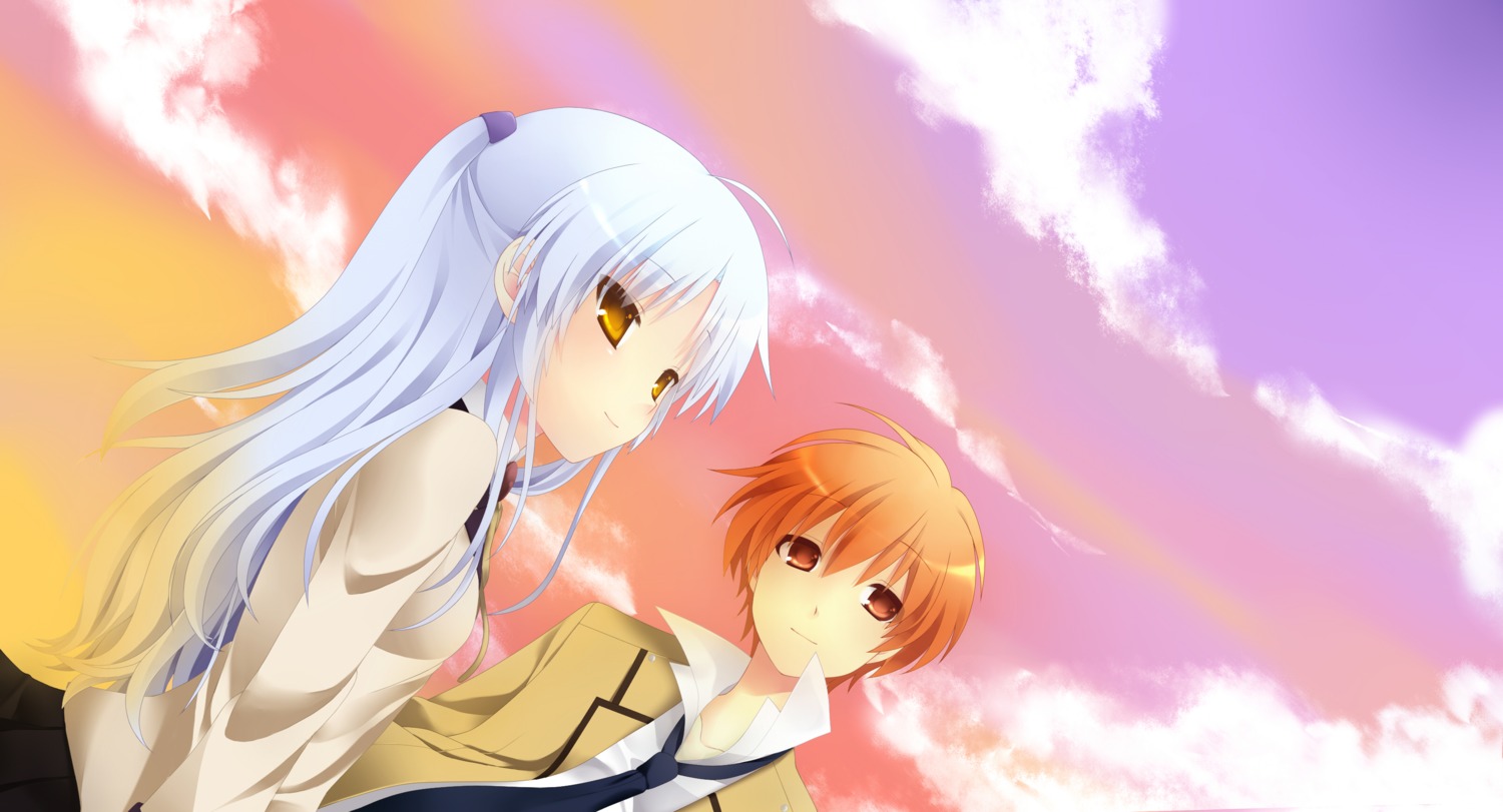 angel_beats! etou otonashi_yuzuru seifuku tachibana_kanade