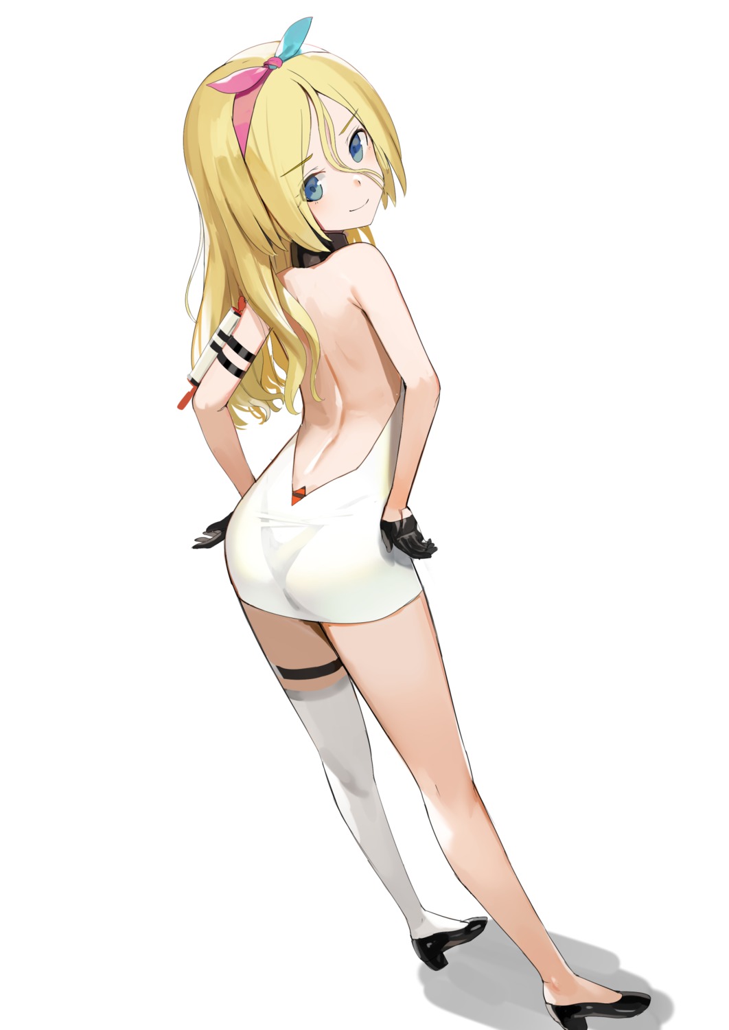 alice_gear_aegis ass dress garter heels no_bra pantsu see_through thighhighs thong