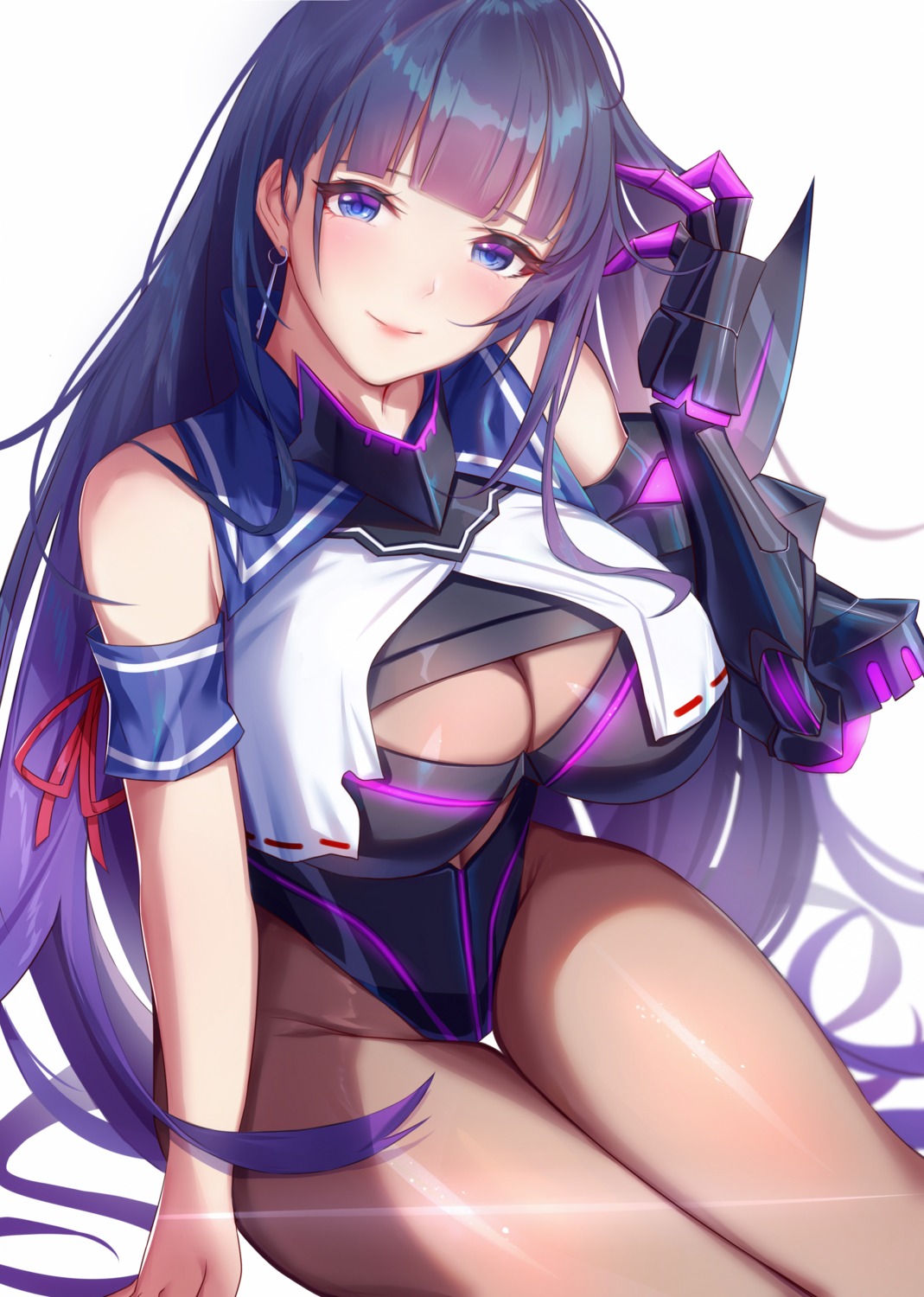 artist_revision benghuai_xueyuan cleavage honkai_impact leotard pantyhose raiden_mei wu_ganlan_cai