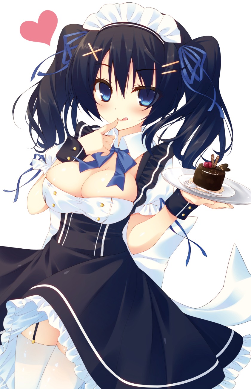 cleavage maid miko_92 stockings thighhighs