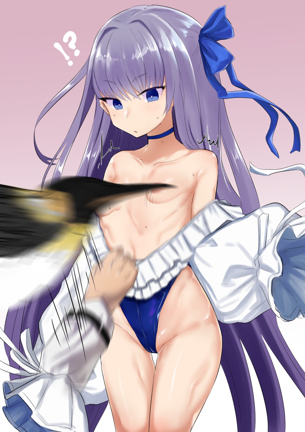 areola breasts censored fate/grand_order kio_(yumekuikio) meltryllis penguin swimsuits undressing wardrobe_malfunction