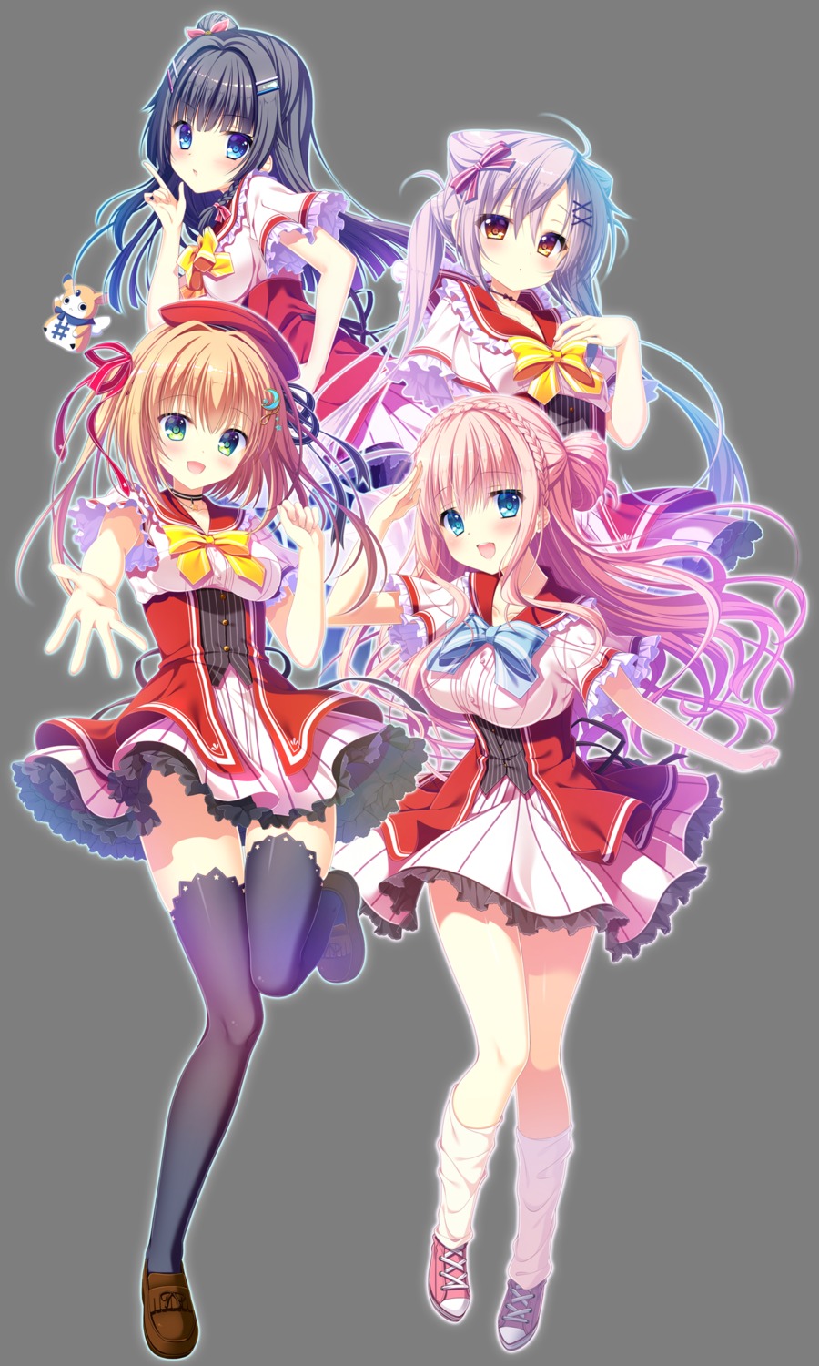 circus fujimiya_rinne koiwai_sena kosaka_miyori mitsumomo_mamu sakurai_shio seifuku takano_yuki tanihara_natsuki tenpure!! thighhighs transparent_png