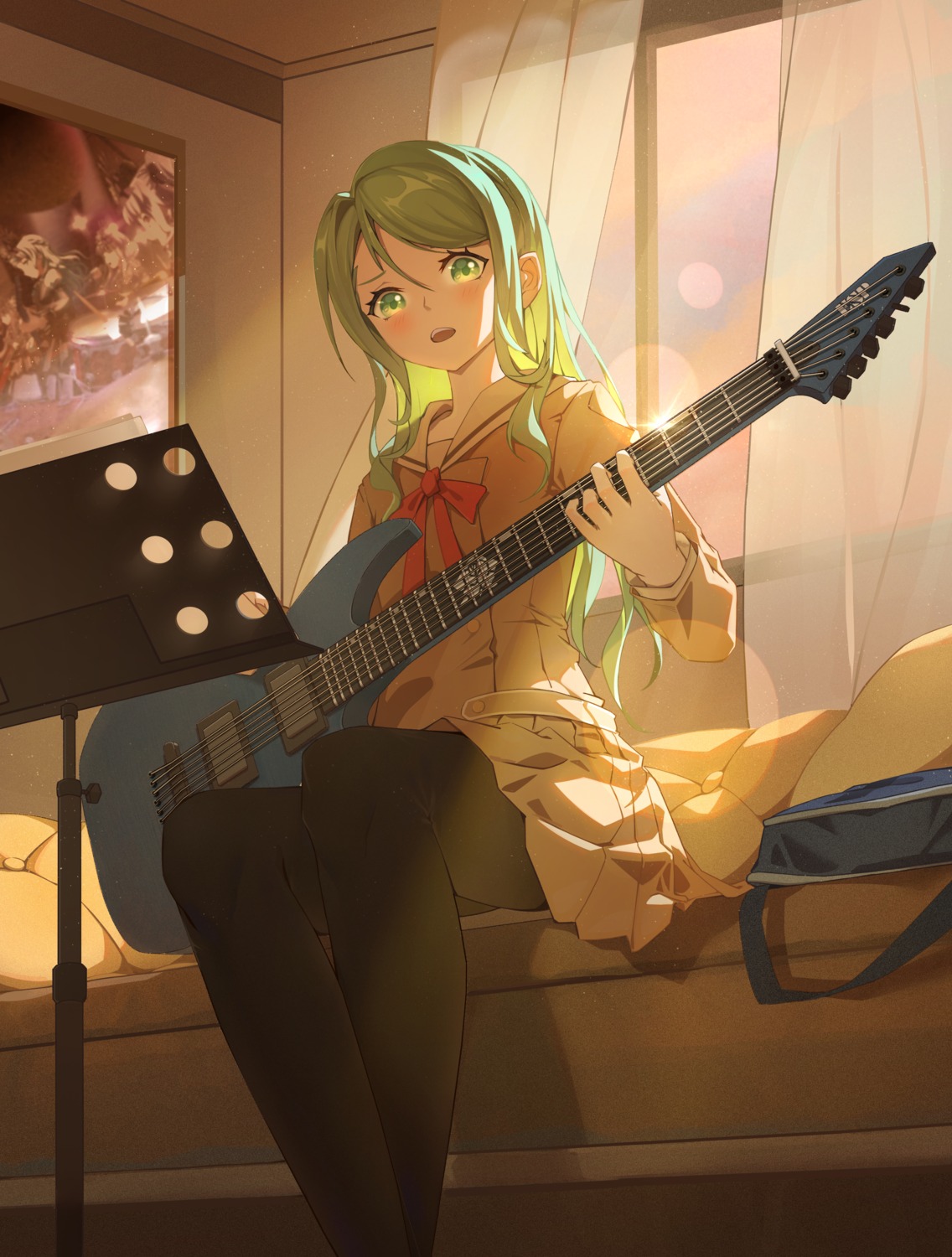 alisi bang_dream! guitar hikawa_sayo pantyhose seifuku