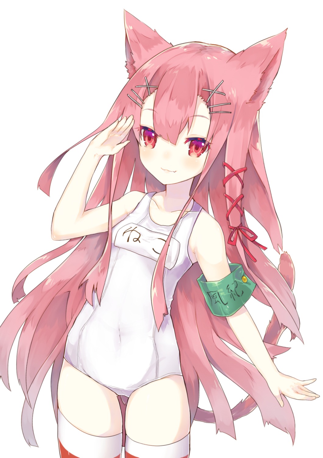 animal_ears nekomimi sakofu school_swimsuit swimsuits tail thighhighs