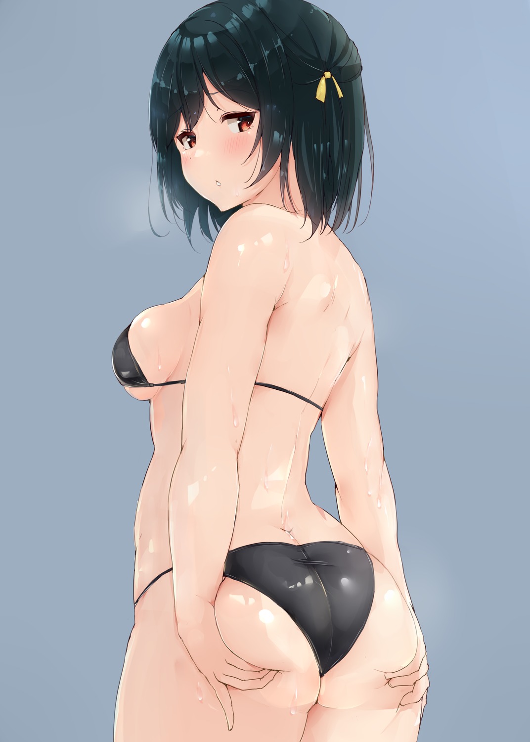 ass ass_grab bikini love_live!_nijigasaki_high_school_idol_club mifune_shioriko shinonon_(iso_shino) swimsuits thong wet