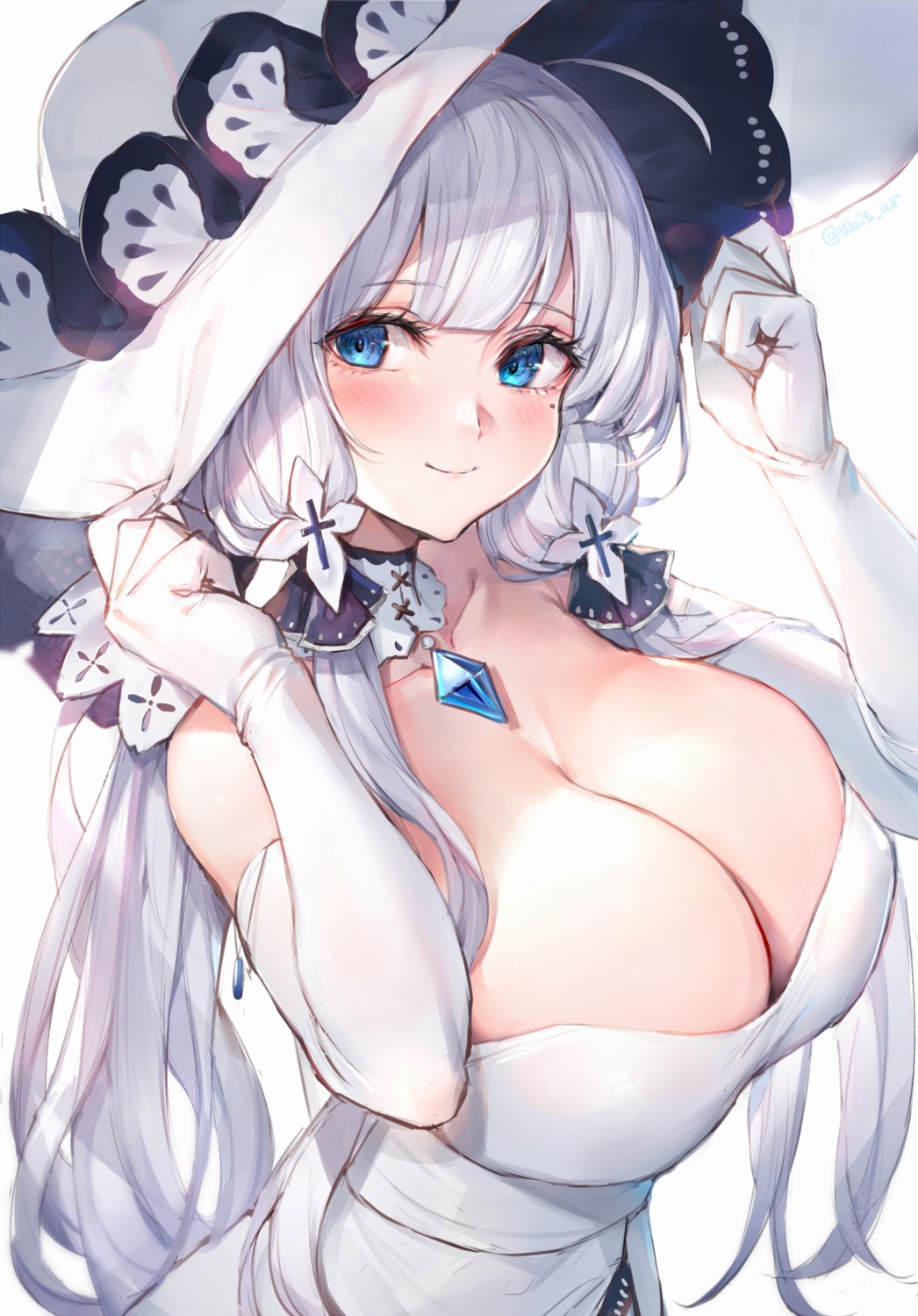 azur_lane dress duplicate illustrious_(azur_lane) no_bra oyu_(sijimisizimi)