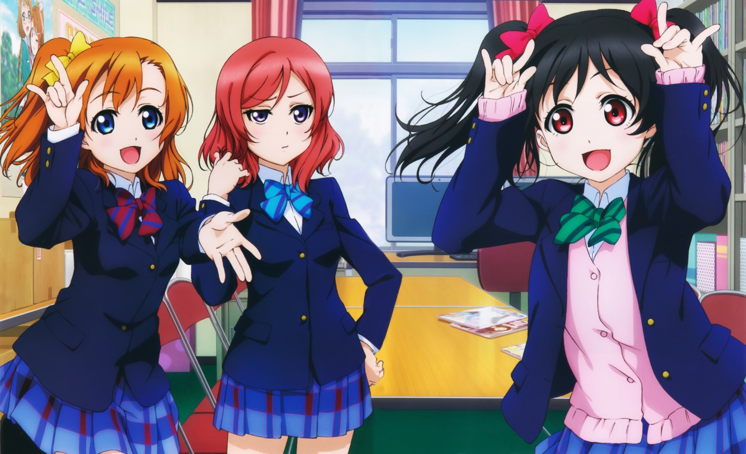 kousaka_honoka love_live! nishikino_maki oosugi_naohiro seifuku yazawa_nico