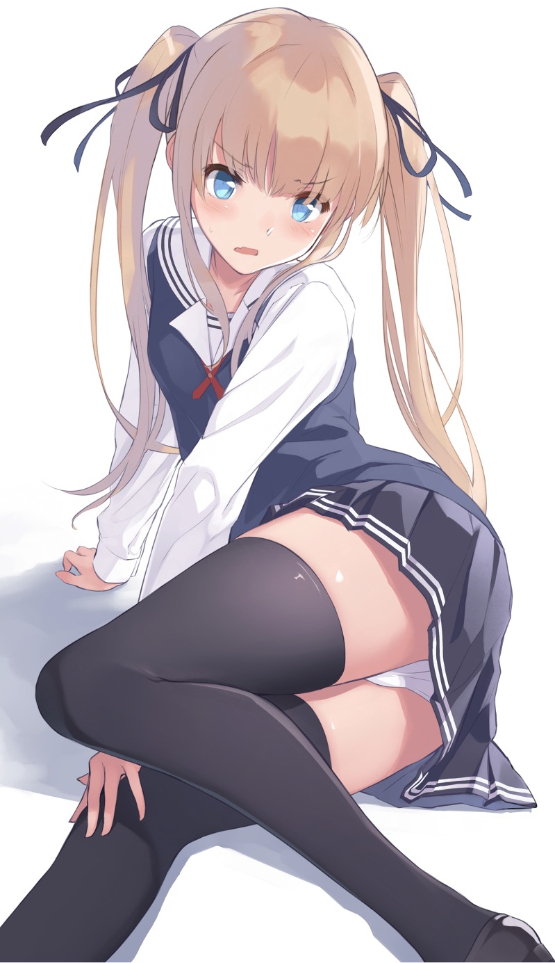 pantsu saenai_heroine_no_sodatekata sawamura_spencer_eriri seifuku thighhighs u_suke