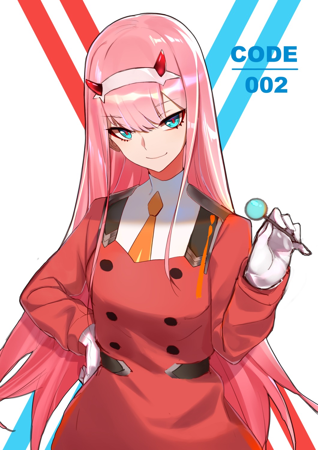 darling_in_the_franxx horns qingli_green uniform zero_two_(darling_in_the_franxx)