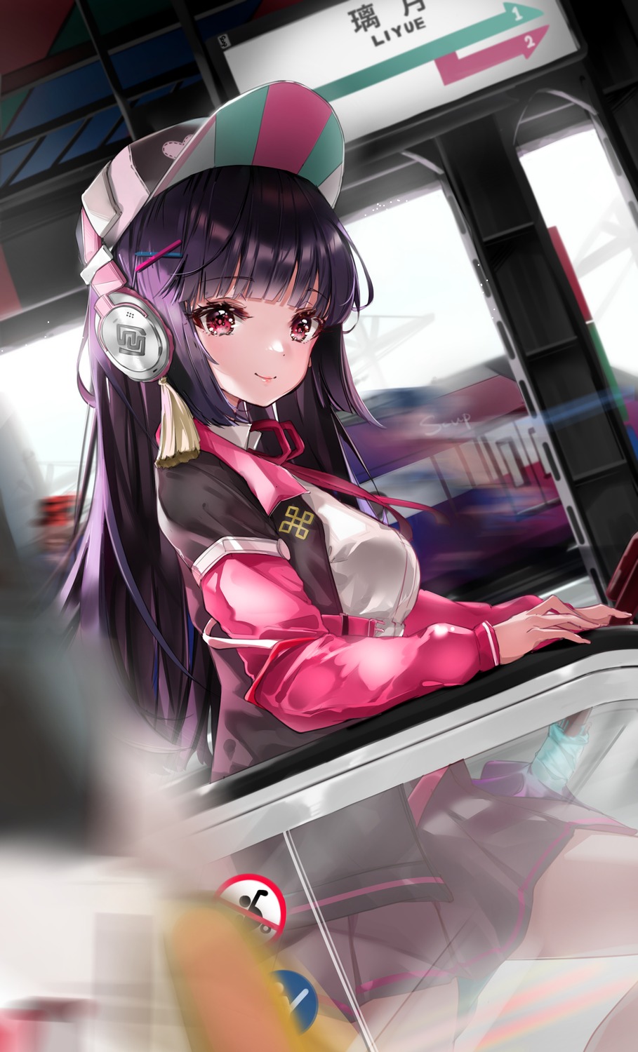 genshin_impact headphones scup seifuku yun_jin