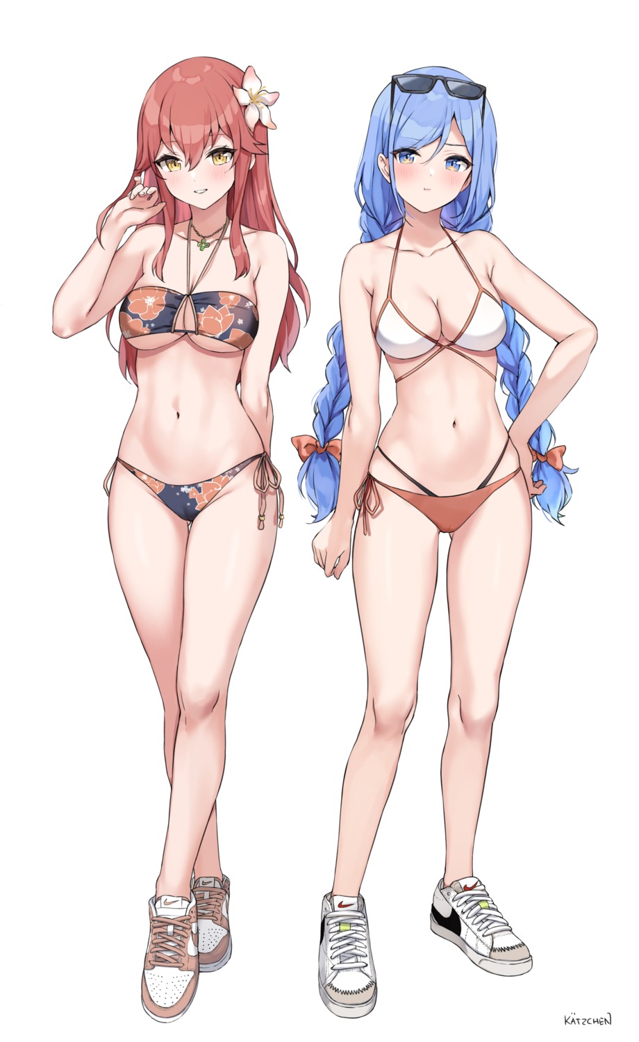 bikini crossover kaetzchen liliya_(kaetzchen) megane minah_(chaesu) swimsuits