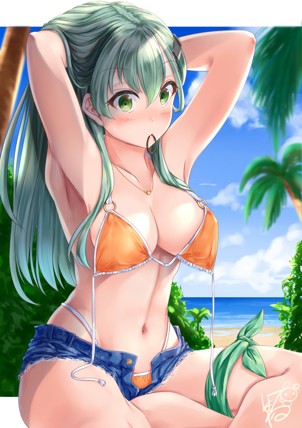 ayakase_hotaru bikini kantai_collection suzuya_(kancolle) swimsuits