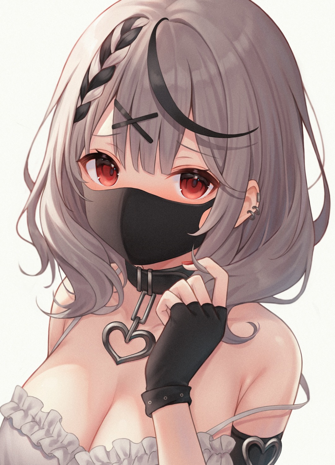 cleavage ebifurai_(r3mpuami) hololive no_bra sakamata_chloe