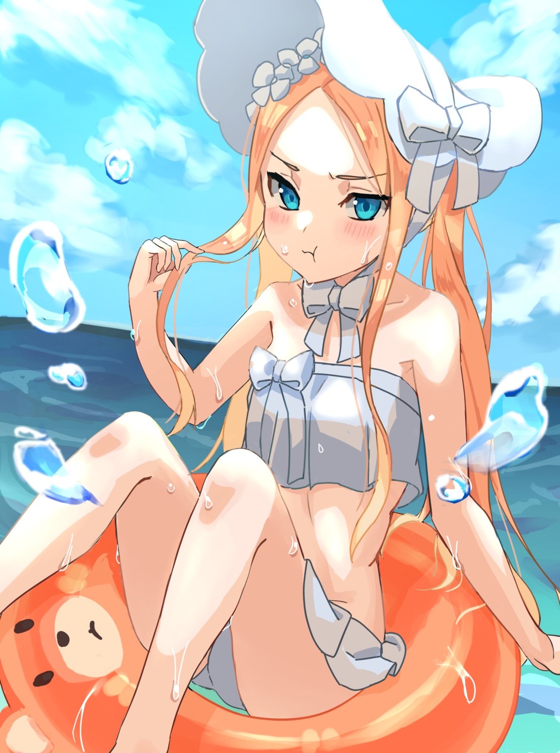 abigail_williams_(fate) bikini fate/grand_order loli skirt_lift swimsuits uuroncha wet