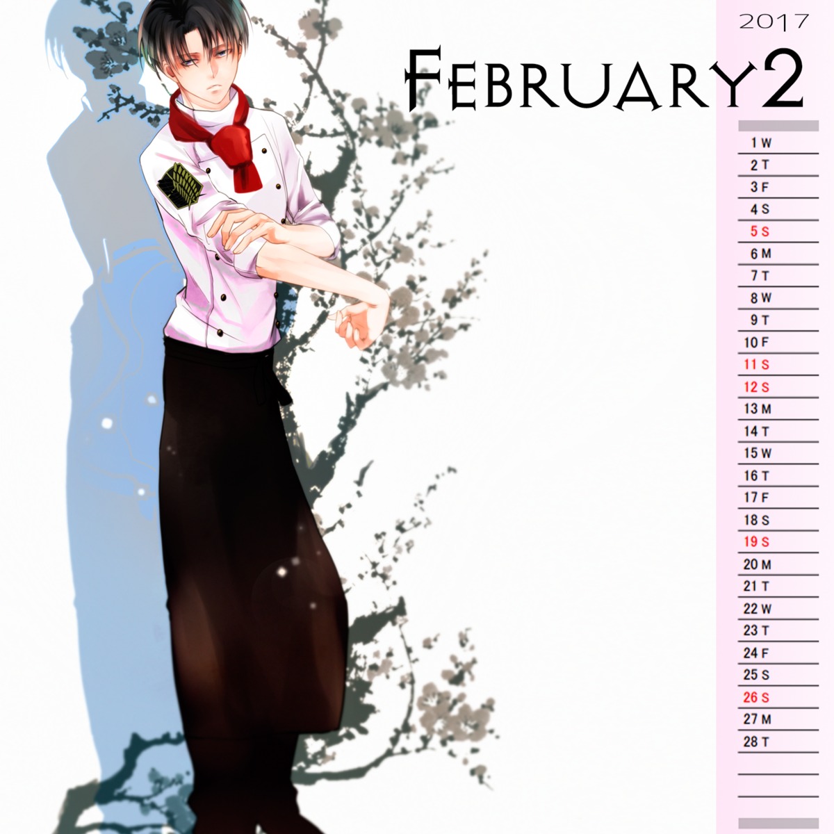 calendar levi male shingeki_no_kyojin tagme