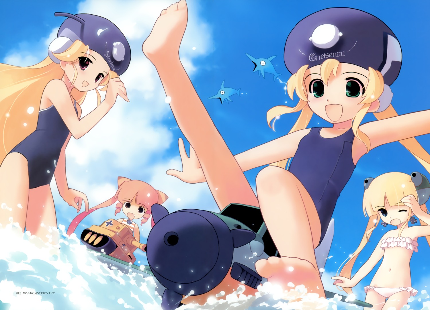 animal_ears bikini chibi jiji nekomimi school_swimsuit swimsuits