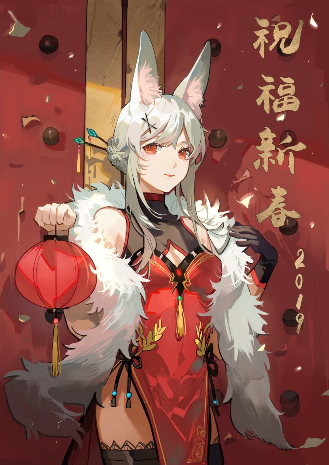 animal_ears chinadress cleavage pudding thighhighs