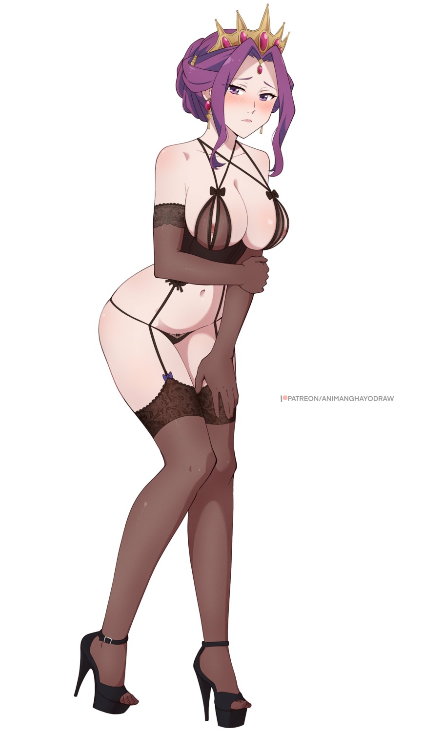 animanghayo heels lingerie mirelia_q._melromarc nipples pantsu stockings tate_no_yuusha_no_nariagari thighhighs thong