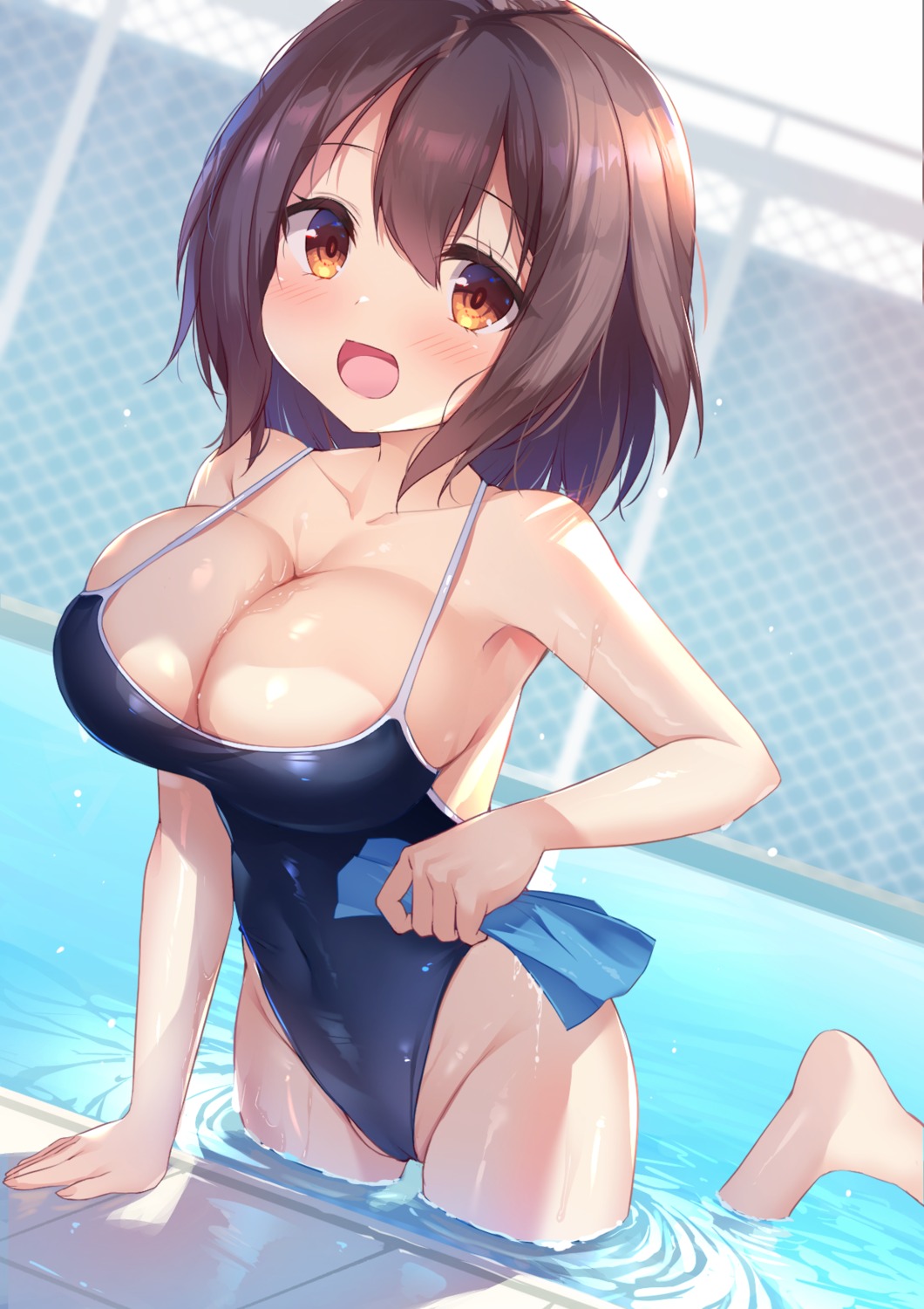 black_be_chicken cameltoe school_swimsuit swimsuits wet