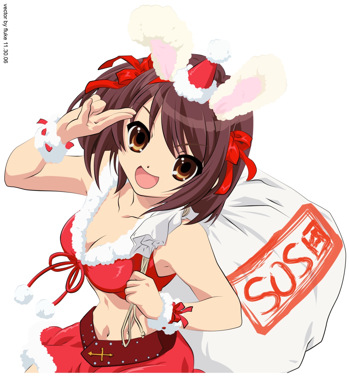 christmas suzumiya_haruhi suzumiya_haruhi_no_yuuutsu vector_trace watermark