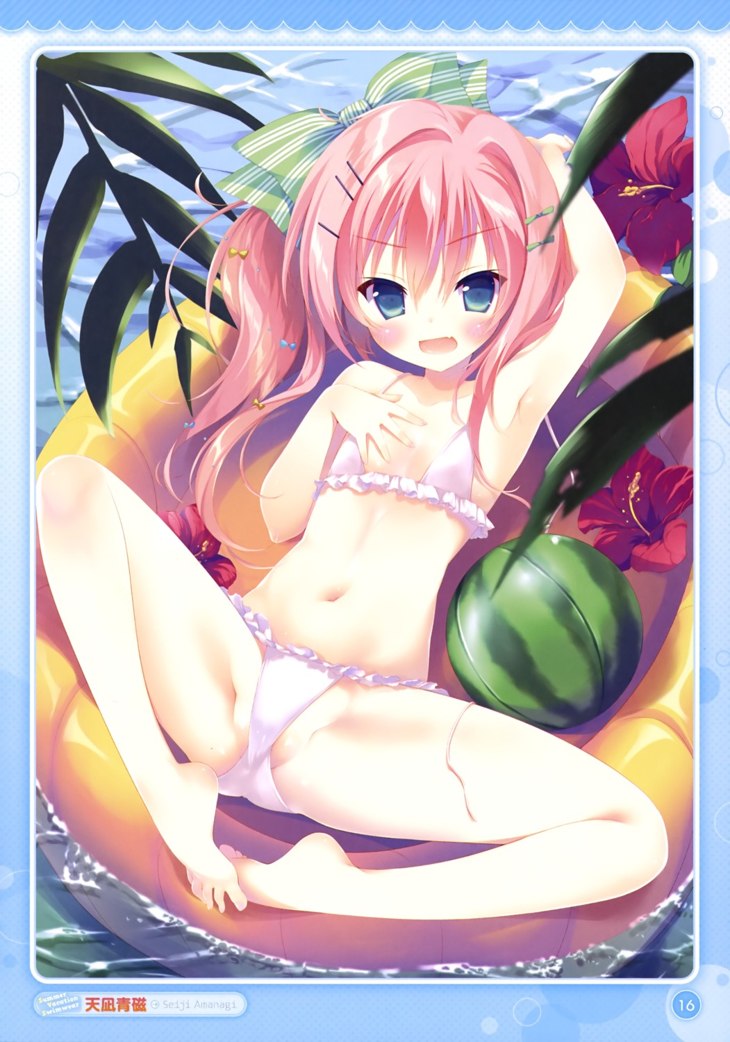 amanagi_seiji bikini breast_hold cameltoe cleavage feet loli swimsuits