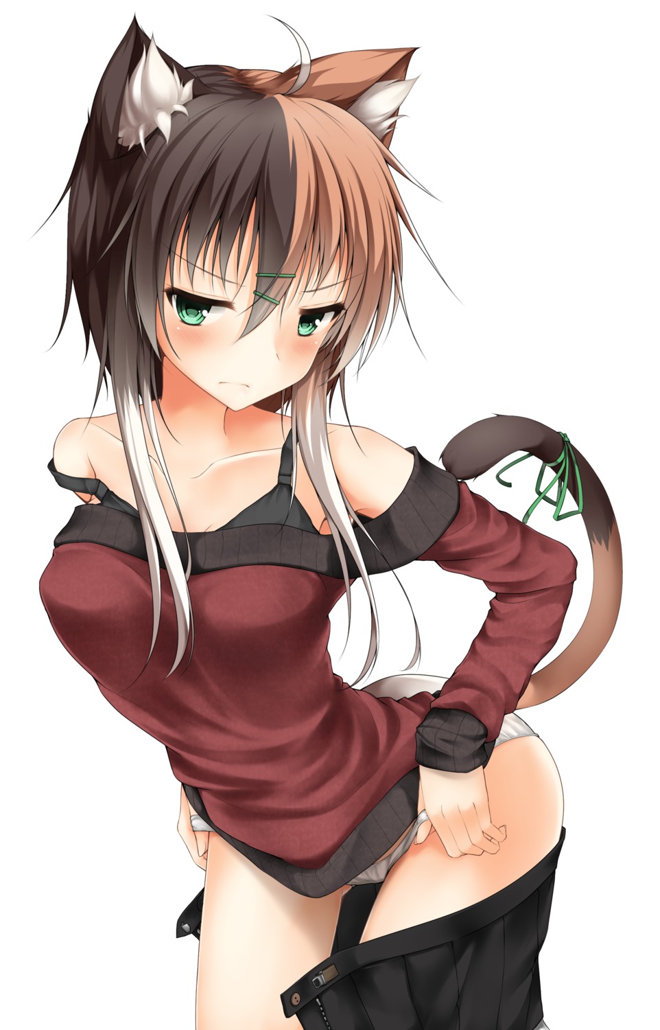 animal_ears bra mage_(335656) nekomimi pantsu tail undressing