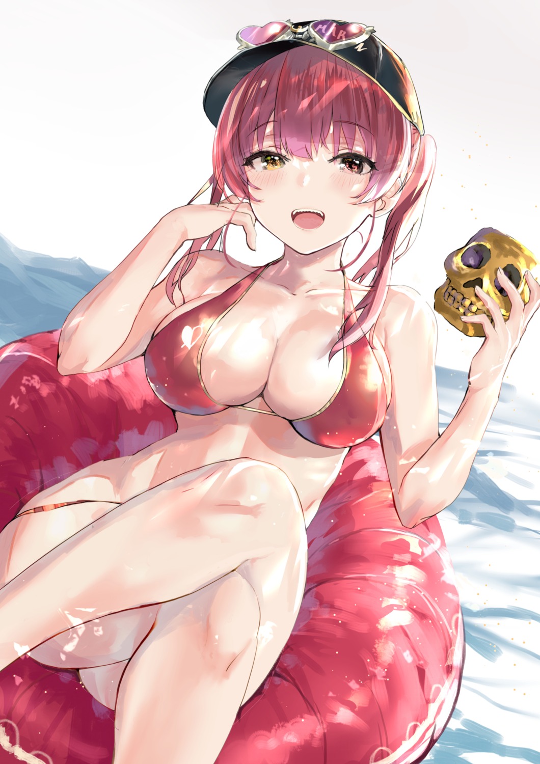 bikini heterochromia hololive houshou_marine megane swimsuits temir