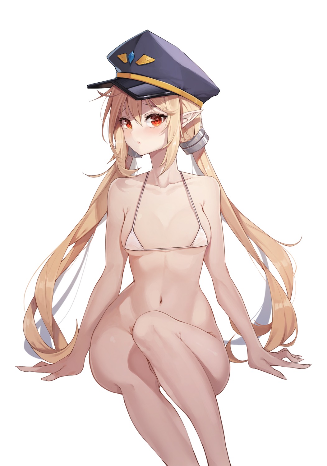 bikini_top bottomless chukibabo2 pointy_ears swimsuits