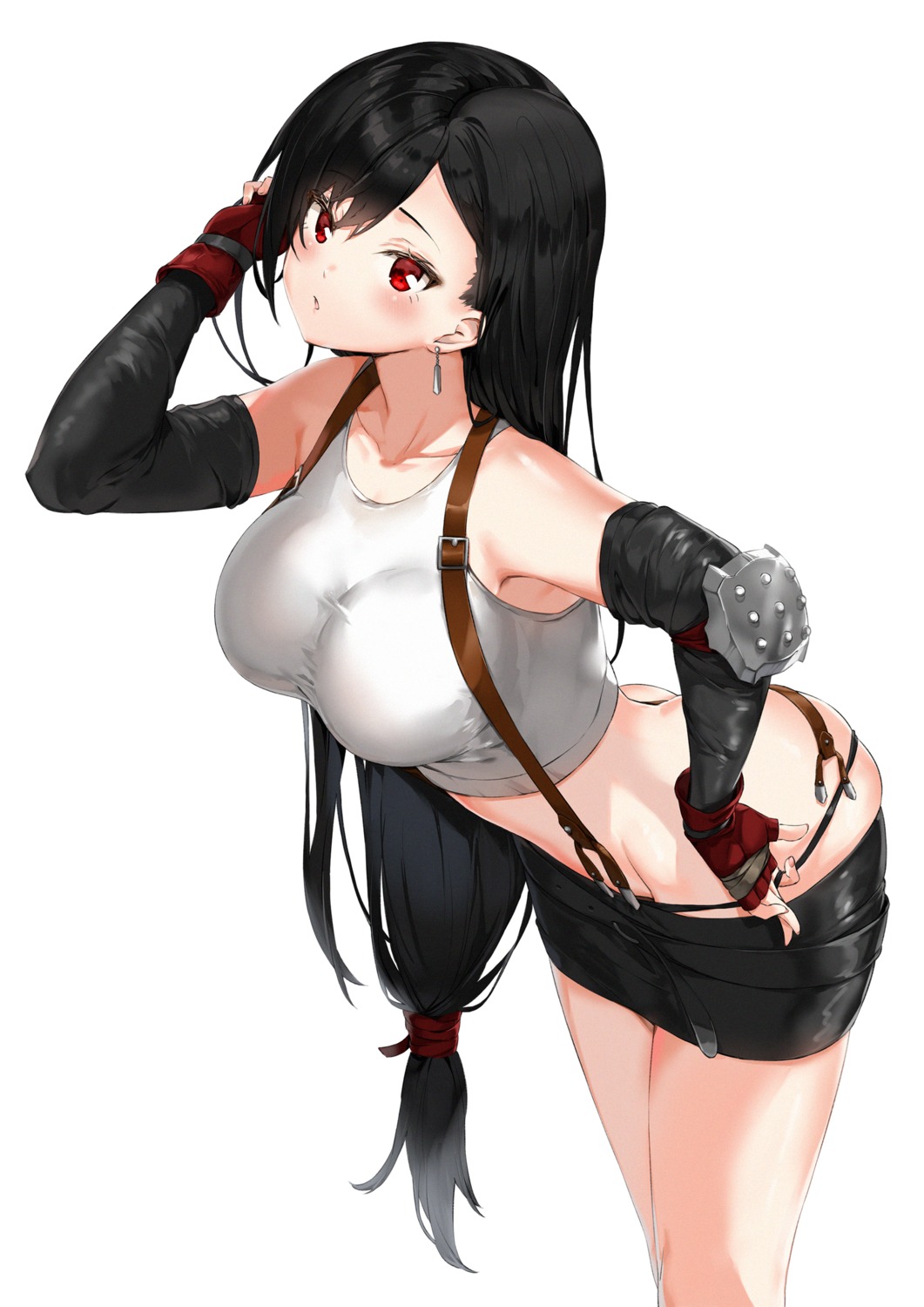 final_fantasy final_fantasy_vii pantsu panty_pull pixel_(yuxian) tifa_lockhart undressing