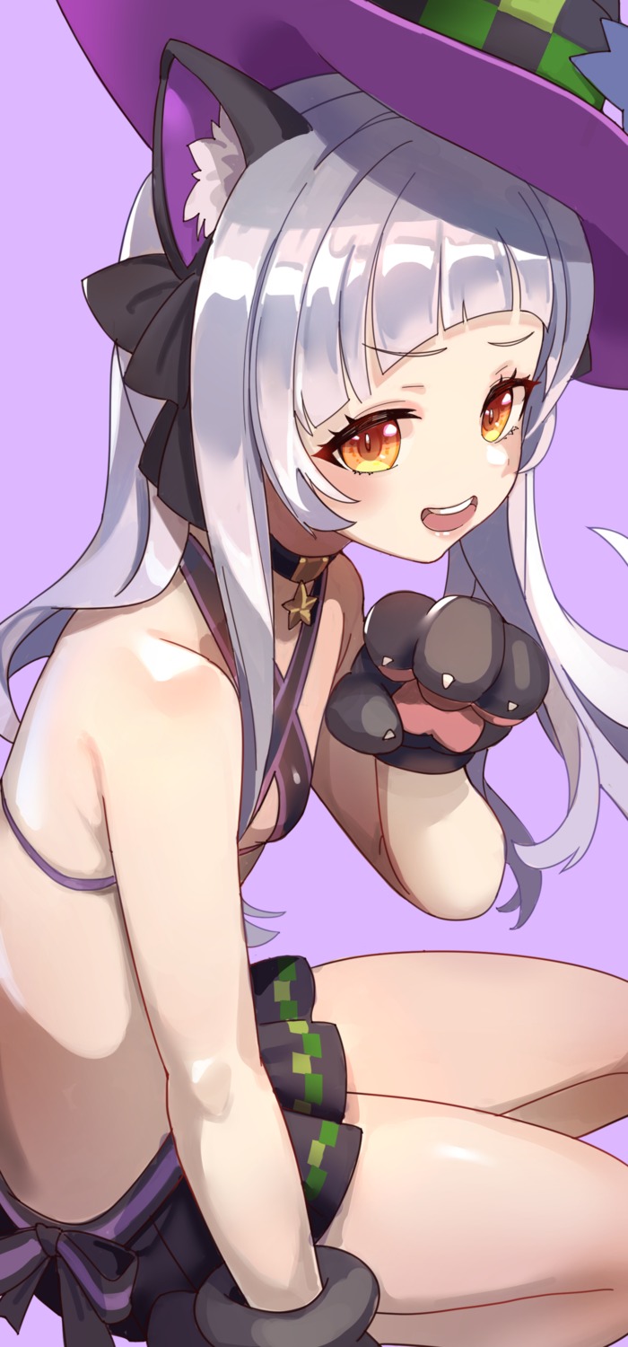 animal_ears bikini haowei_wu hololive loli murasaki_shion nekomimi swimsuits witch