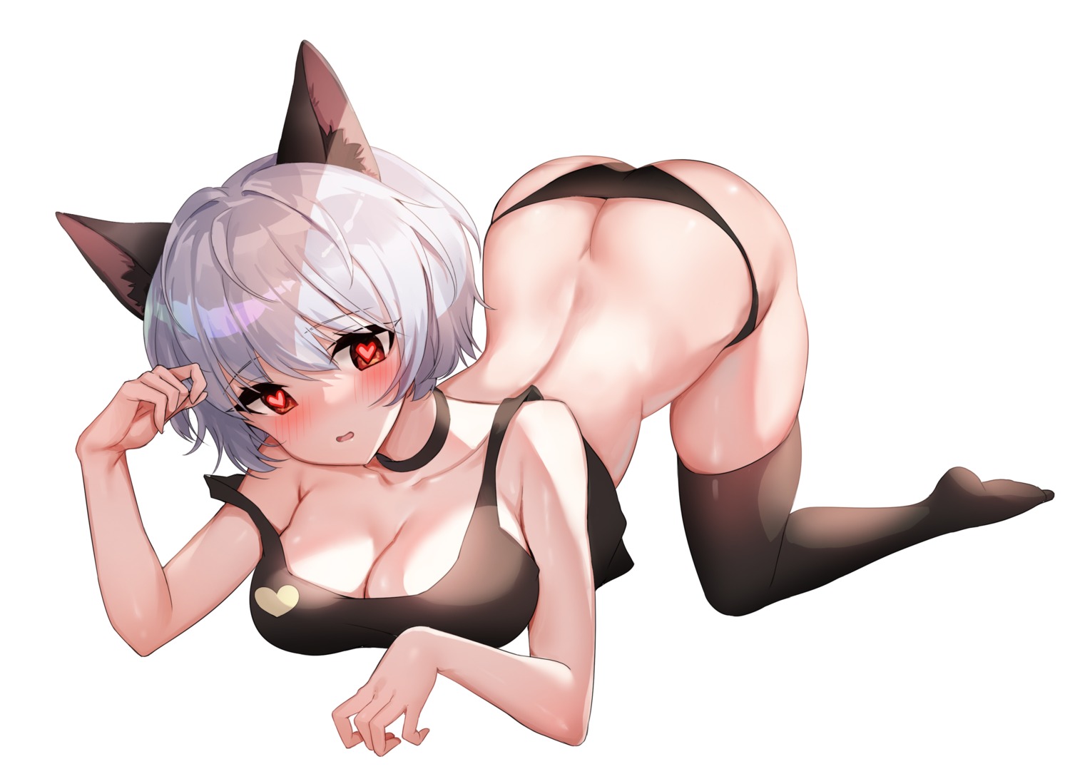 animal_ears no_bra pantsu picter thighhighs