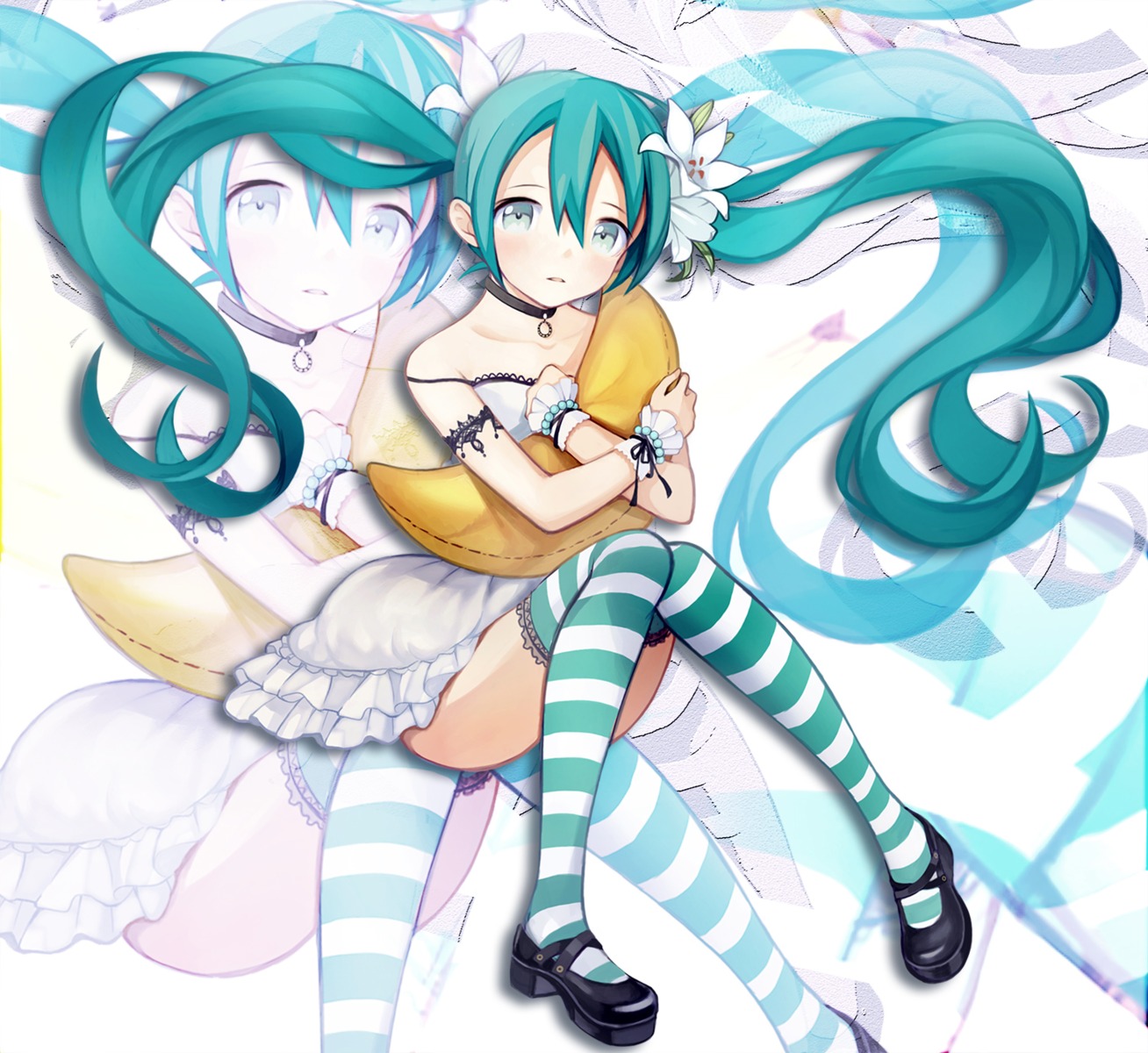 dress hatsune_miku kari_kenji thighhighs vocaloid