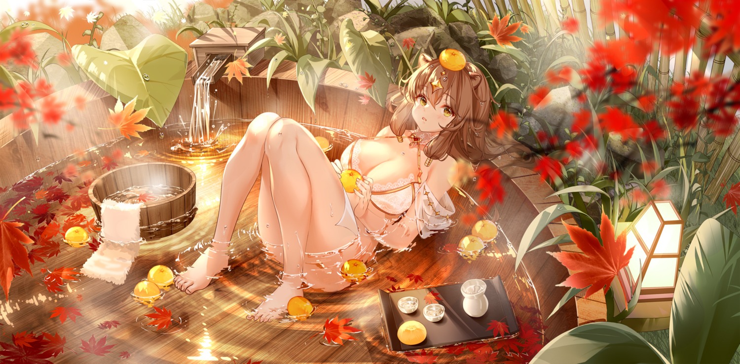 animal_ears bathing bikini_top clouble feet see_through skirt_lift swimsuits wet