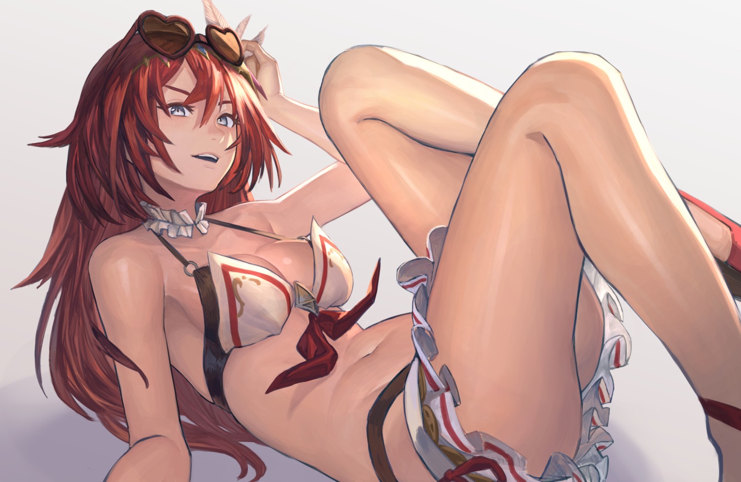 bikini godguard_brodia granblue_fantasy konoike_(pepe_expect) megane skirt_lift swimsuits