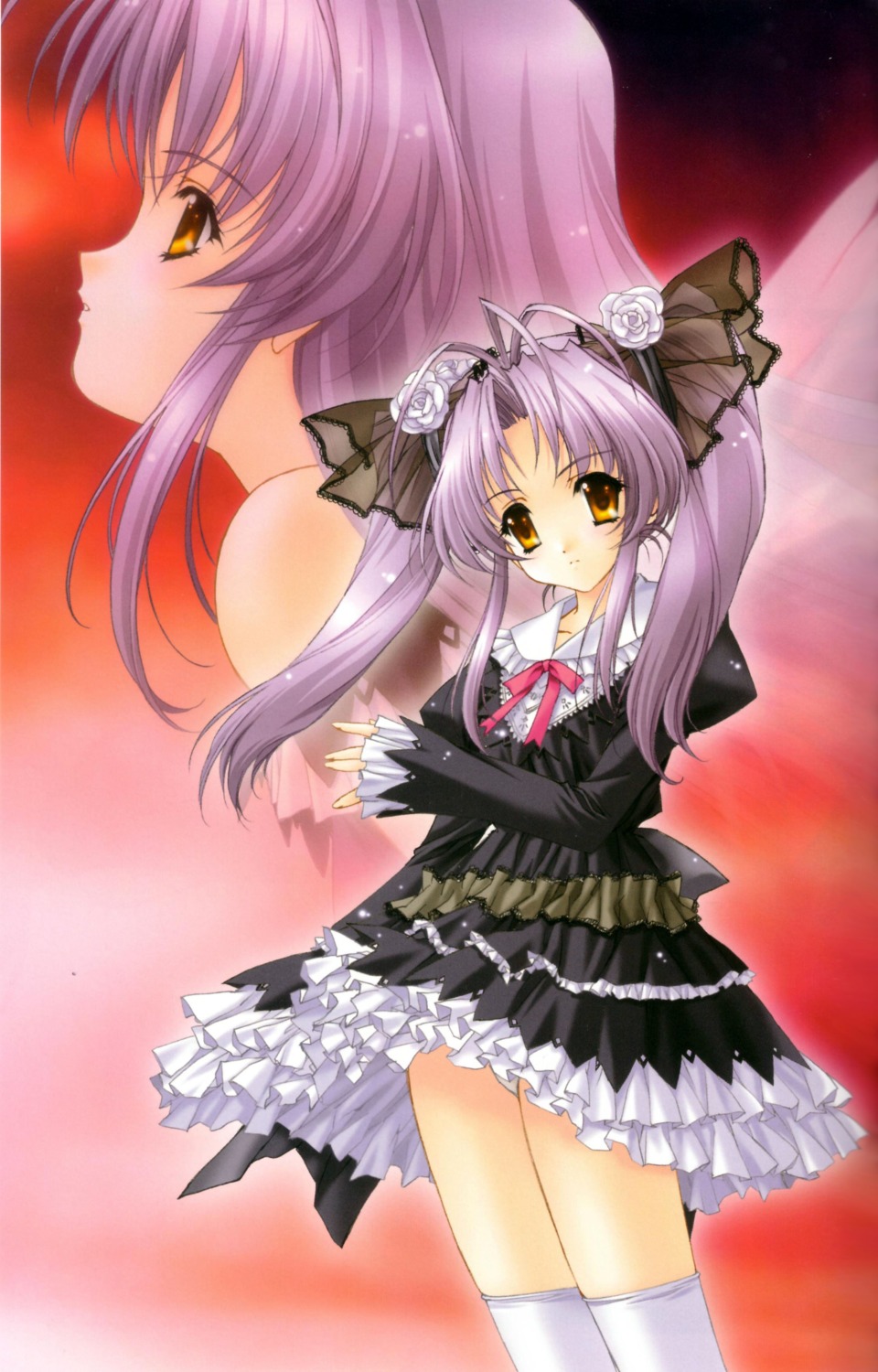 amagi_shizuka dress garasu_no_yakata kimizuka_aoi lolita_fashion pantsu thighhighs