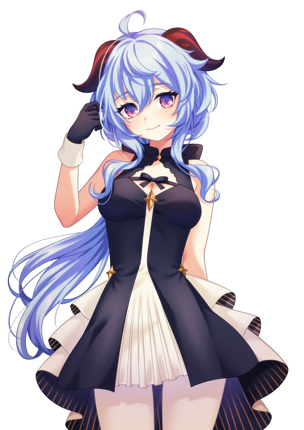 dress ganyu genshin_impact horns pochimaru_(marumaru_wanwan)