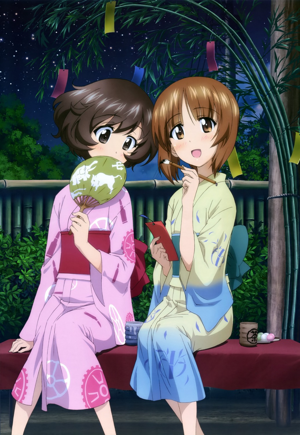 akiyama_yukari girls_und_panzer nishizumi_miho yukata