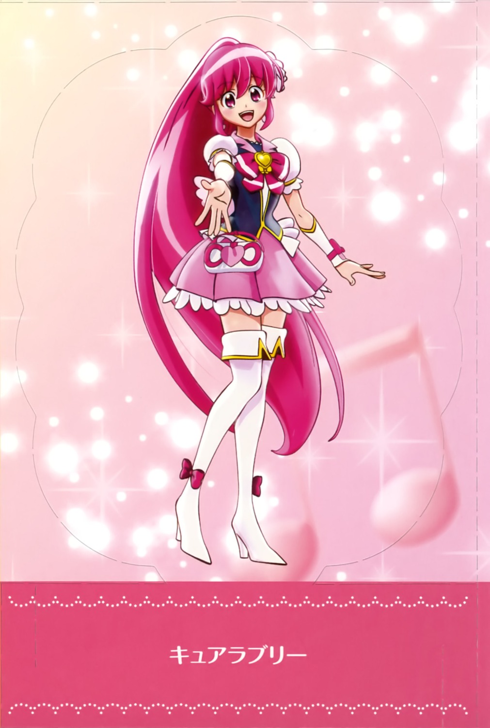 aino_megumi dress happiness_charge_precure! heels pretty_cure thighhighs