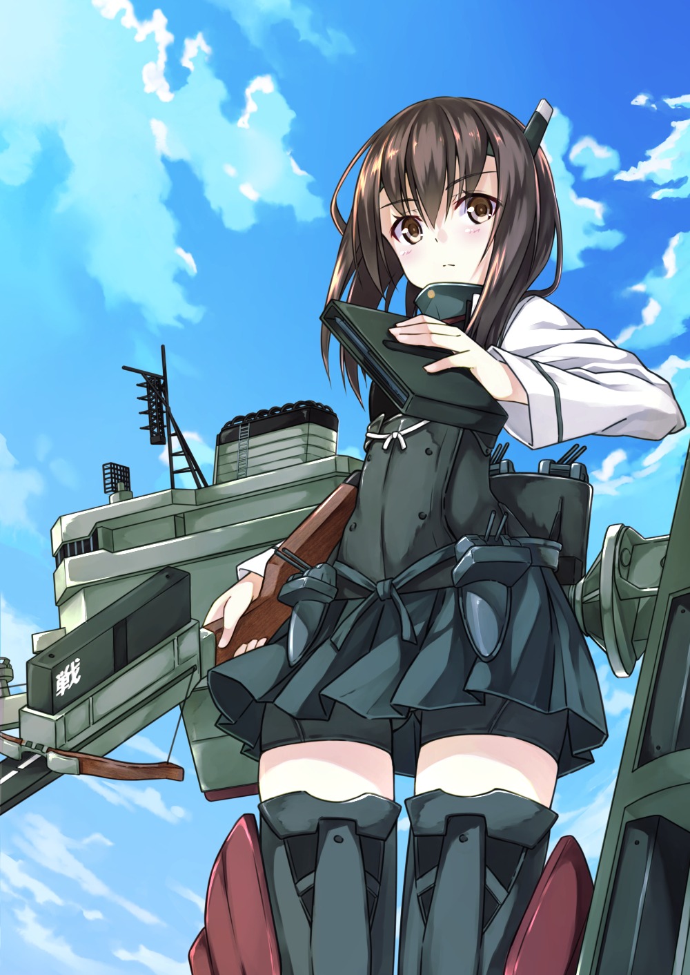 bike_shorts kantai_collection taihou_(kancolle) thighhighs totika