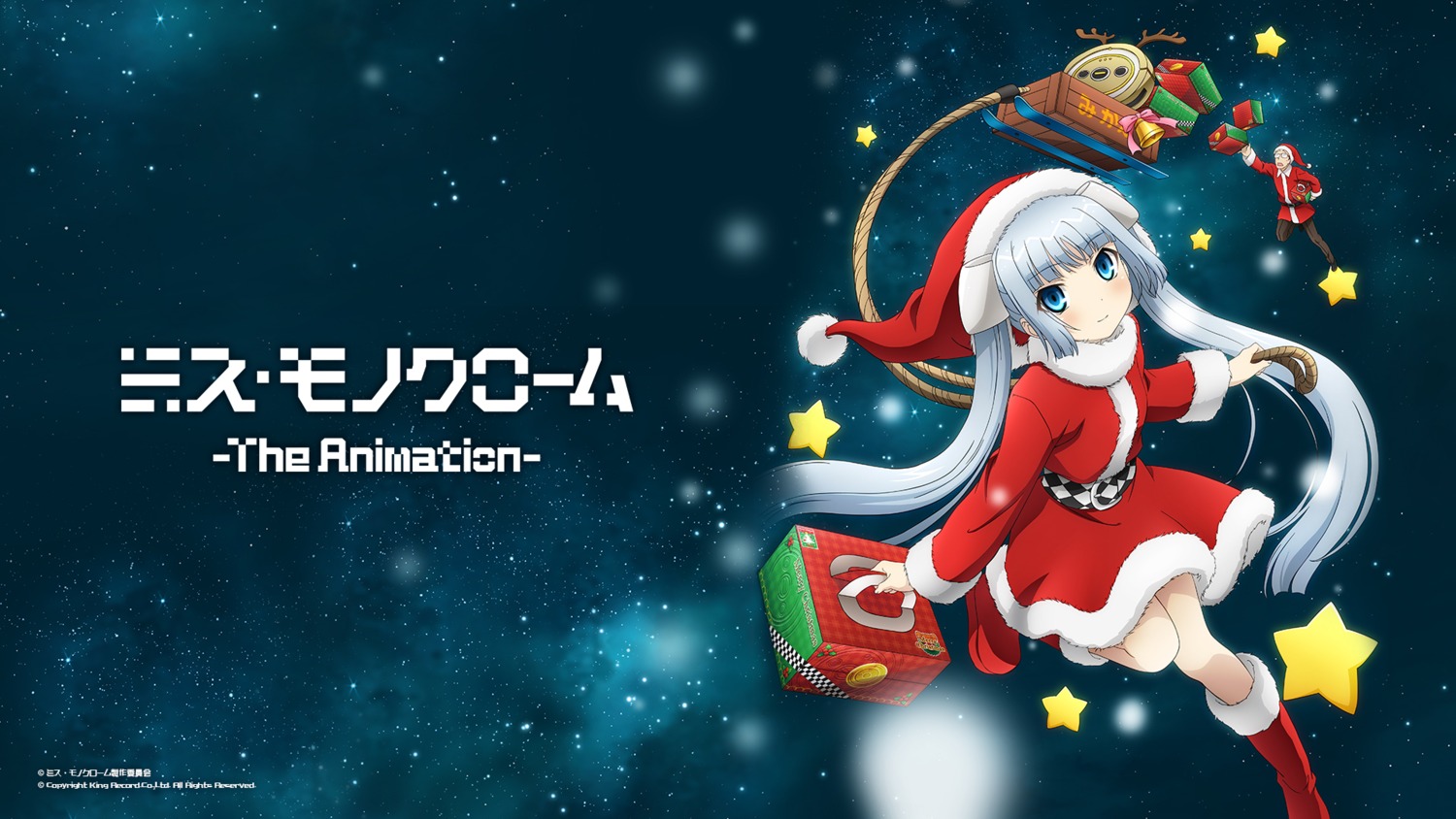christmas maneo miss_monochrome miss_monochrome_(character) ruuchan wallpaper