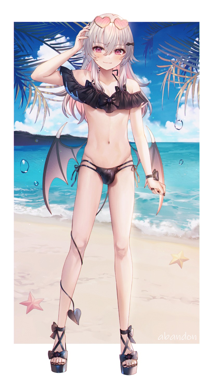 abandon_ranka bikini megane swimsuits tail trap wings