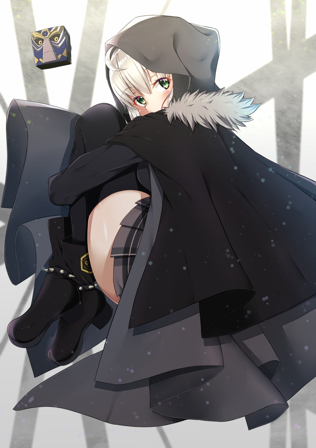 gray_(fate) heels kawaruhi lord_el-melloi_ii-sei_no_jikenbo skirt_lift thighhighs